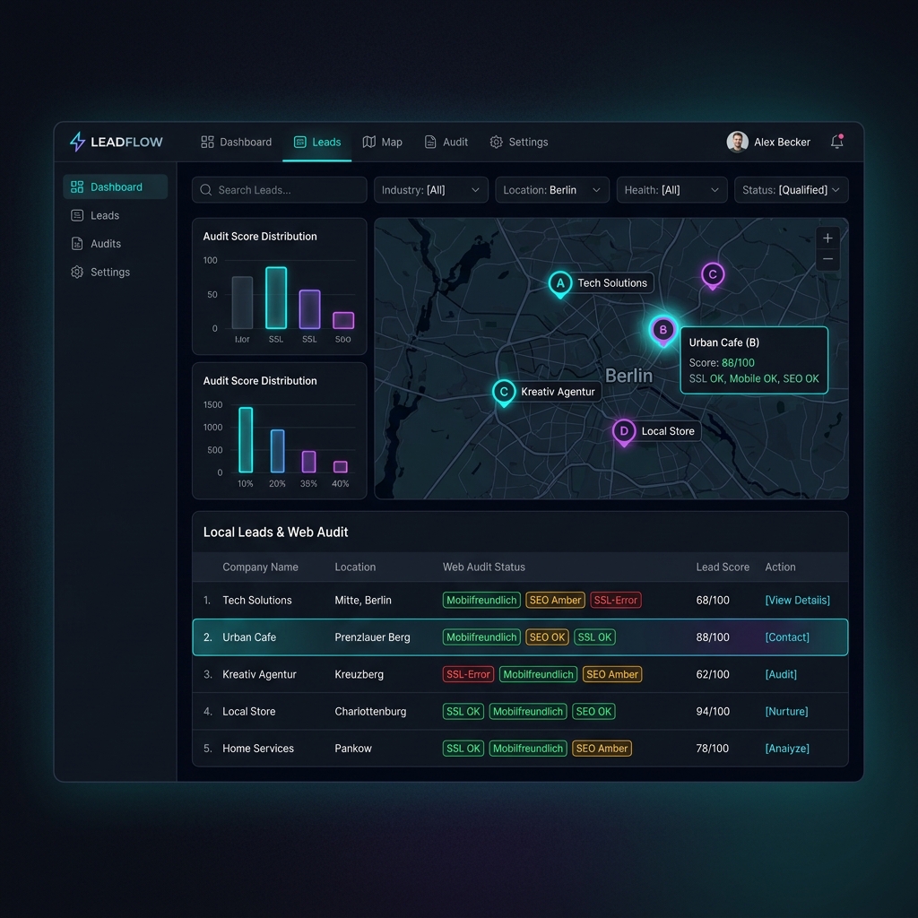 LeadFlow B2B Dashboard Interface