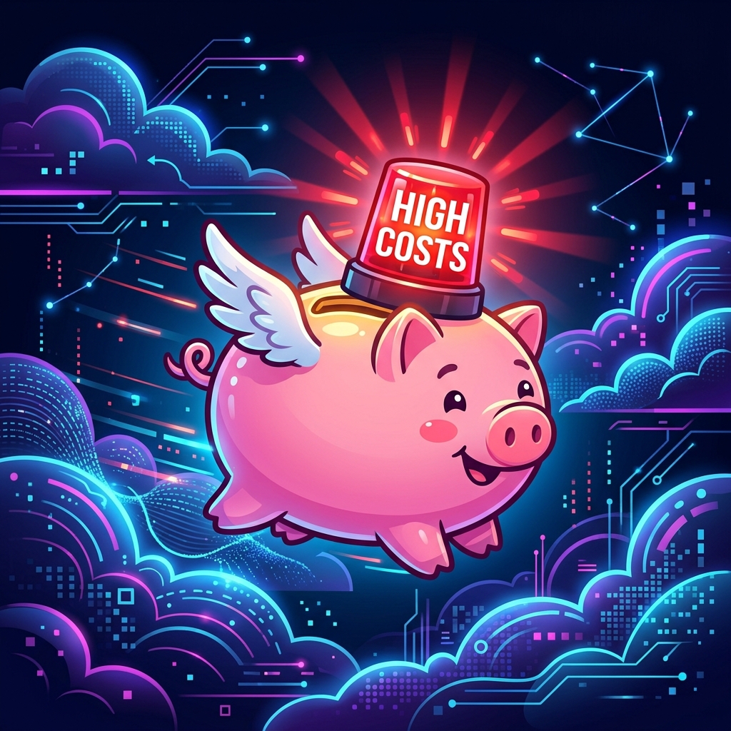 Alarm in der Wolke! Das fliegende Sparschwein warnt vor teuren Ausfällen.